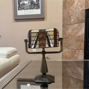 🎯SOLD🎯 PartyLite Deco Stained Glass Tiffany Style Double Tealight Holder Banker